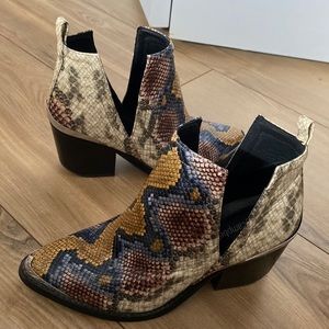 Jeffrey Campbell Cromwell Booties. Colorful Snake Print. In great condition!